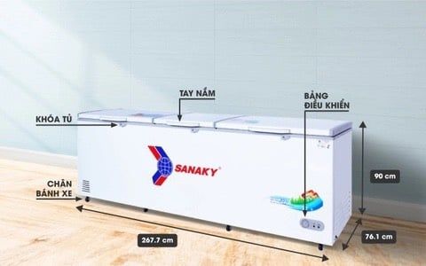 Tủ đông VH-1199HY, 900 lít, 1 ngăn đông, dàn lạnh đồng