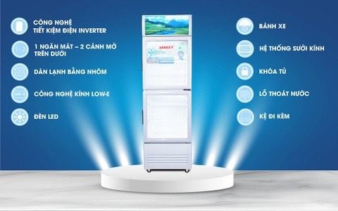 Tủ mát inverter VH 408W3L Low-E 340 Lít, 2 cánh trên dưới