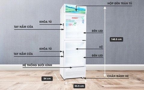 Tủ mát inverter VH 218W3L Low-E 170 Lít, 2 cánh trên dưới