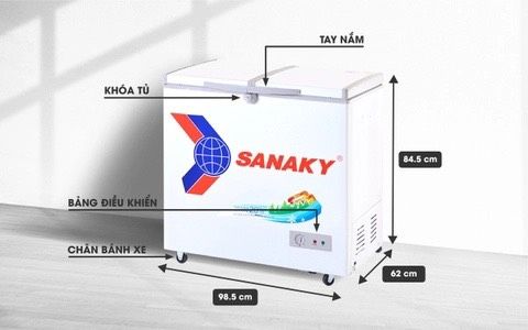 Tủ đông Sanaky VH 2299A1, 175 lít, 1 ngăn, dàn đồng