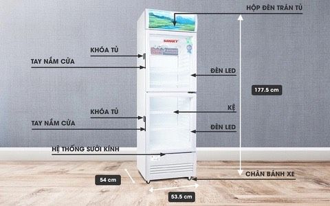 Tủ mát VH 258WL, 200 Lít Công nghệ LOW-E, 2 cánh trên dưới