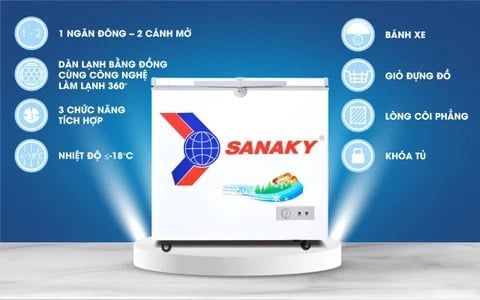 Tủ đông VH 2599A1, 127 lít, 1 ngăn, dàn đồng