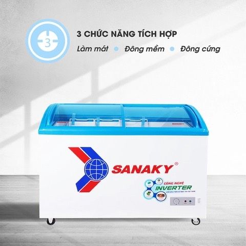 Tủ đông VH 2899K3, 211 lít, 1 ngăn đông, dàn đồng, nắp kính lùa