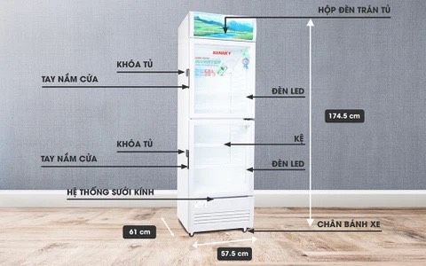 Tủ mát inverter VH 308W3L Low-E 240 Lít, 2 cánh trên dưới