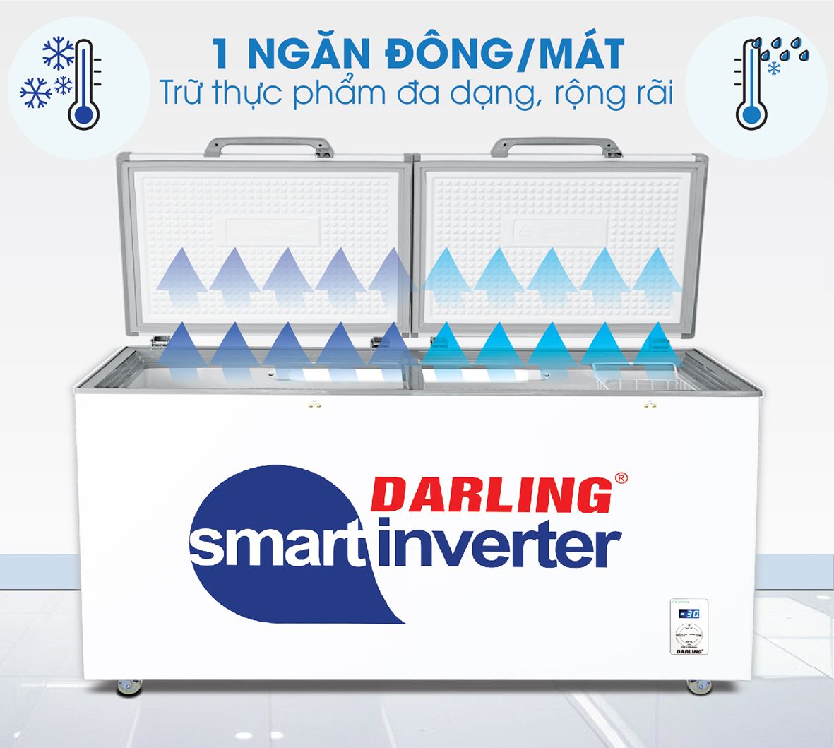 Tủ Đông Mát 2 Ngăn DMF-3888W2 Darling