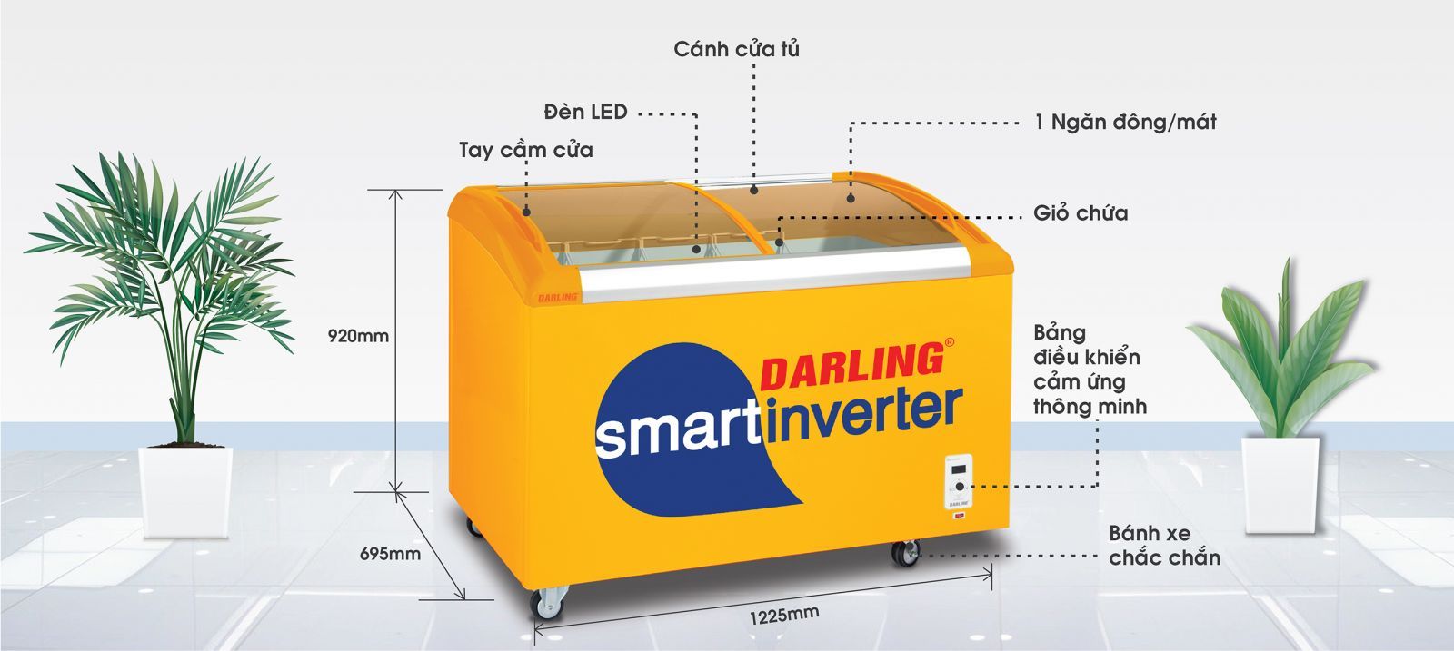 TỦ KEM THÔNG MINH DMF-5079ASKI (Yellow) - INVERTER