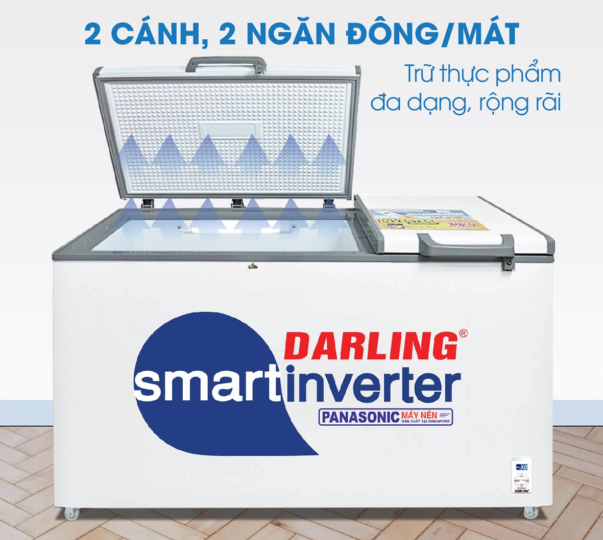 Tủ Đông DMF-7699WSI-4 2 Dàn Lạnh Darling Inverter