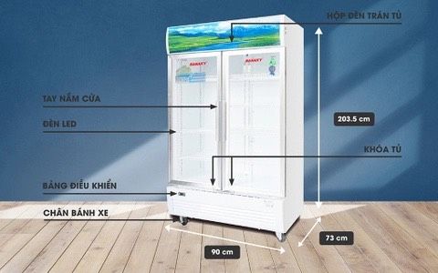 Tủ mát VH 1009HP3, 900 Lít, Tủ mát dung tích lớn dàn đồng