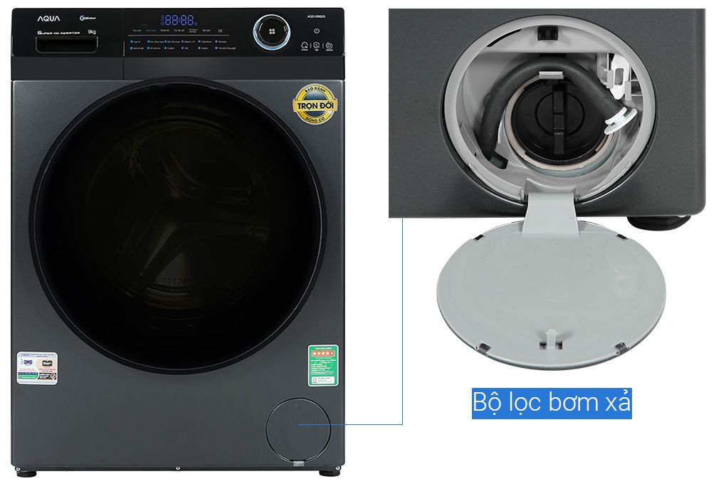 Máy giặt 10 kg AQD- D1002G BK Aqua Inverter