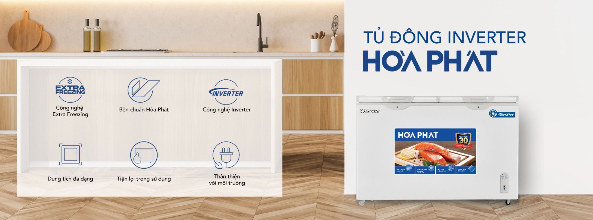 Tủ đông HPF BD8245 Inverter Hòa Phát