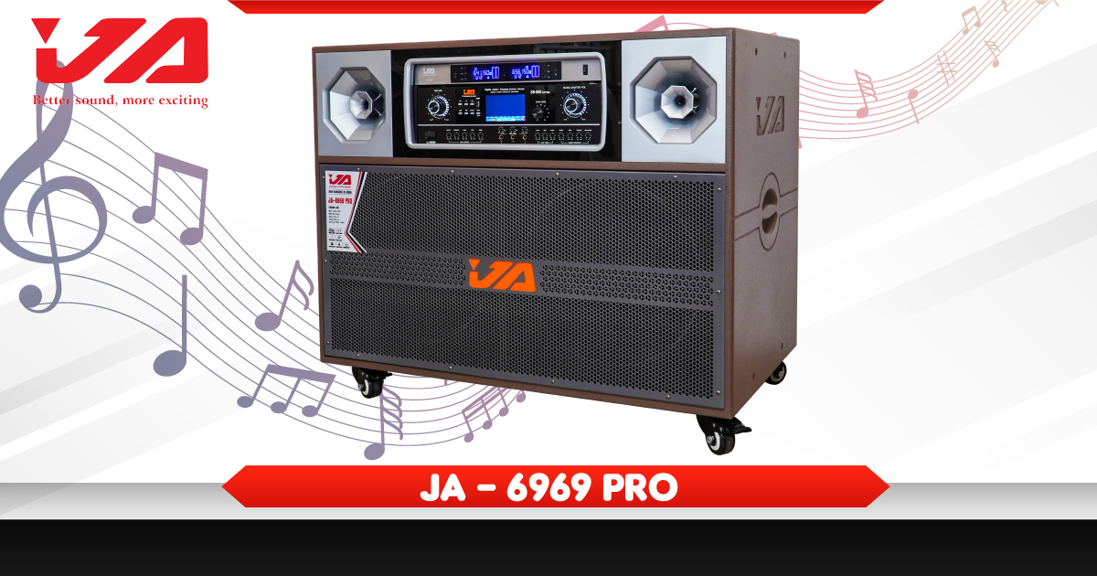 Loa Kéo Điện JA - 6969 PRO 4 Tấc Đôi