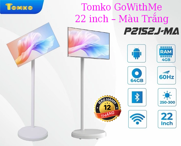 Màn hình cảm ứng di động thông minh 22 inch Tomko GoWithMe P2152J-MA – Màu đen