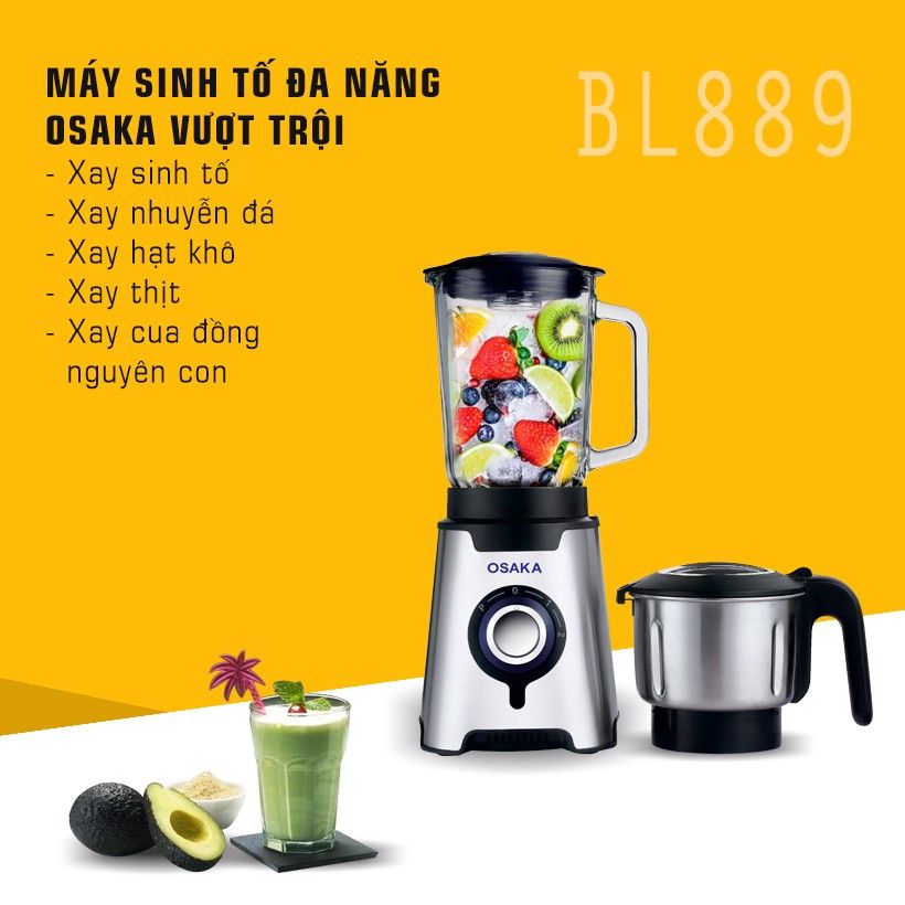 MÁY XAY SINH TỐ OSAKA BL889 - BỘ ĐA NĂNG