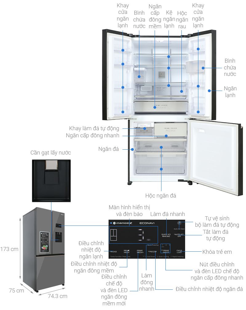 Tủ lạnh Panasonic Inverter 495 lít NR-CW530XMMV