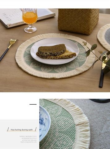  Lót đĩa dệt thô vintage 1 