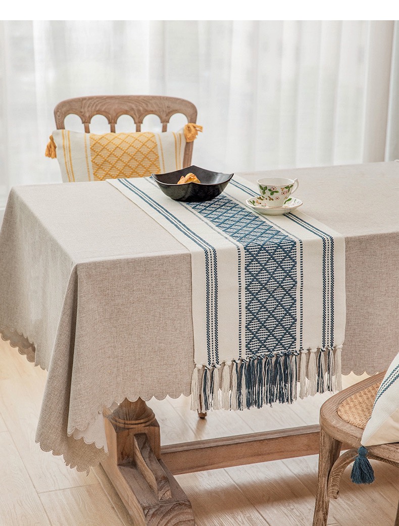  Table runner thêu sợi đan royal 
