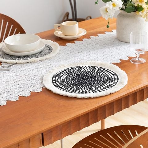  Lót đĩa dệt thô vintage 2 