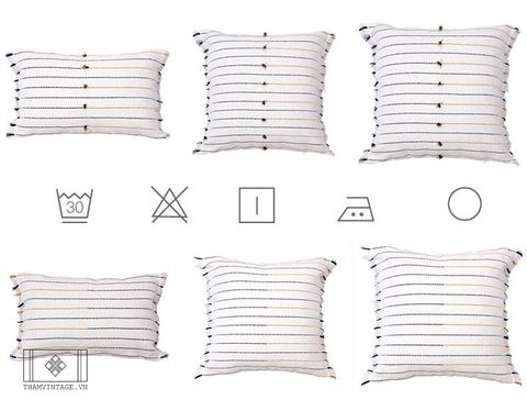  VỎ GỐI TUA RUA DỆT NỔI NGANG 