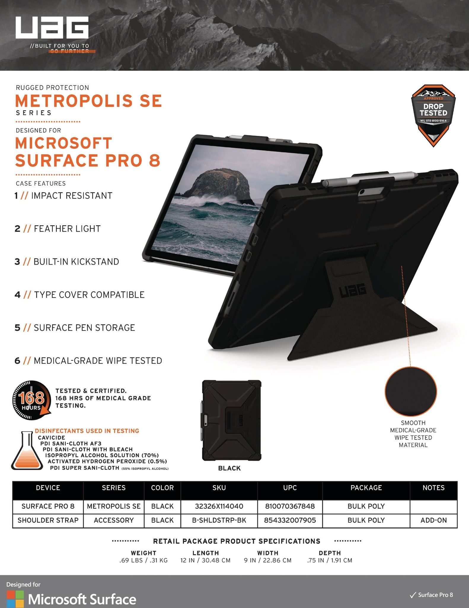  Ốp lưng UAG Metropolis SE cho Microsoft Surface Pro 8 