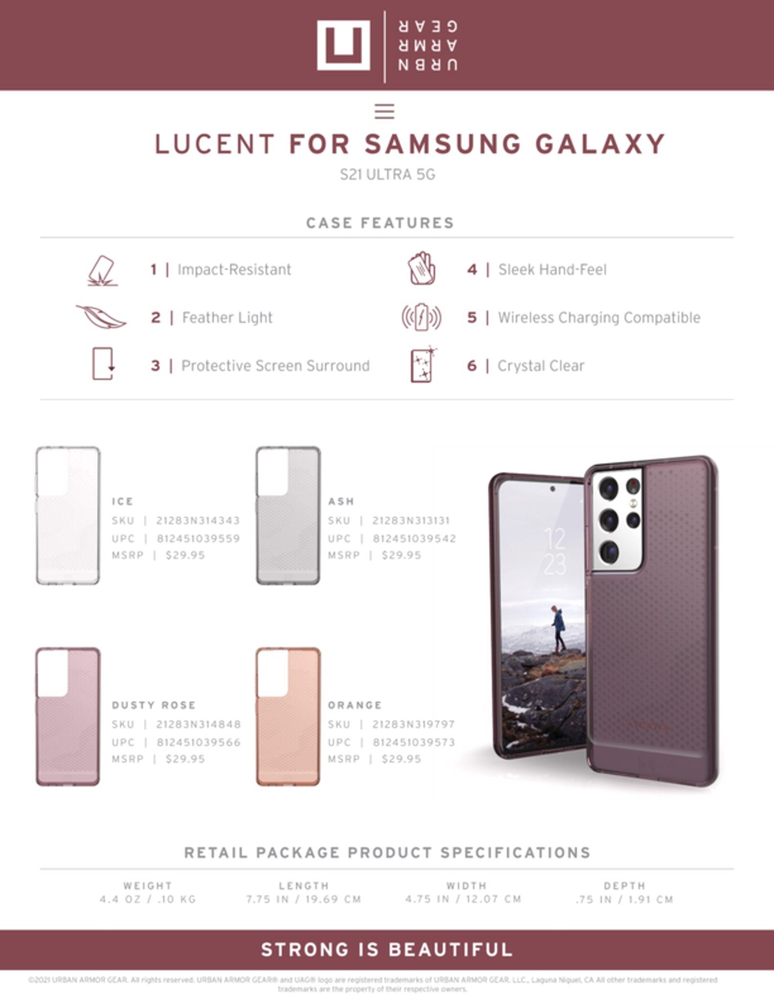  [THANH LÝ] [U] Ốp lưng Lucent cho Samsung Galaxy S21 Ultra/S21 Ultra 5G [6.8-inch] 