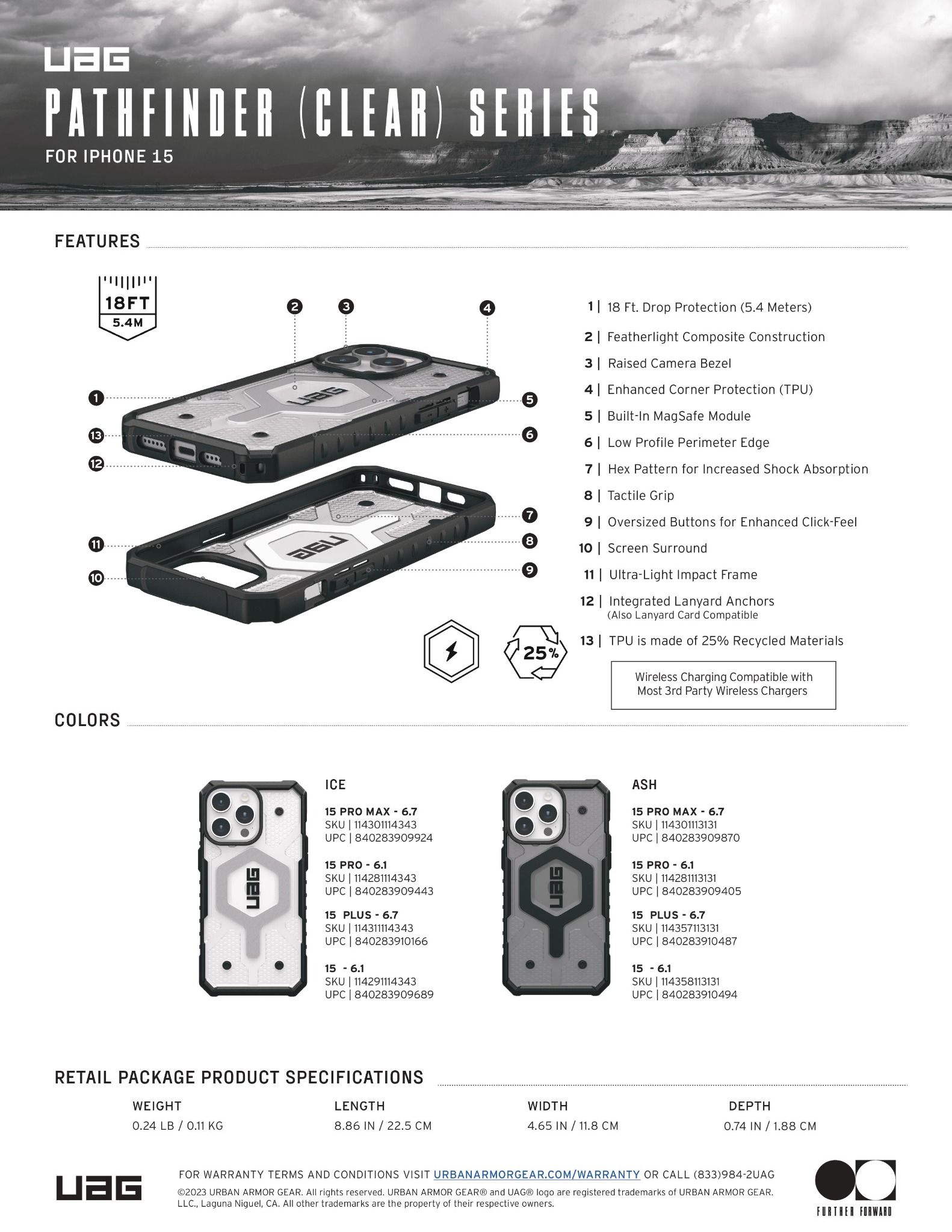  Ốp lưng Pathfinder Clear w Magsafe cho iPhone 15 [6.1 inch] 