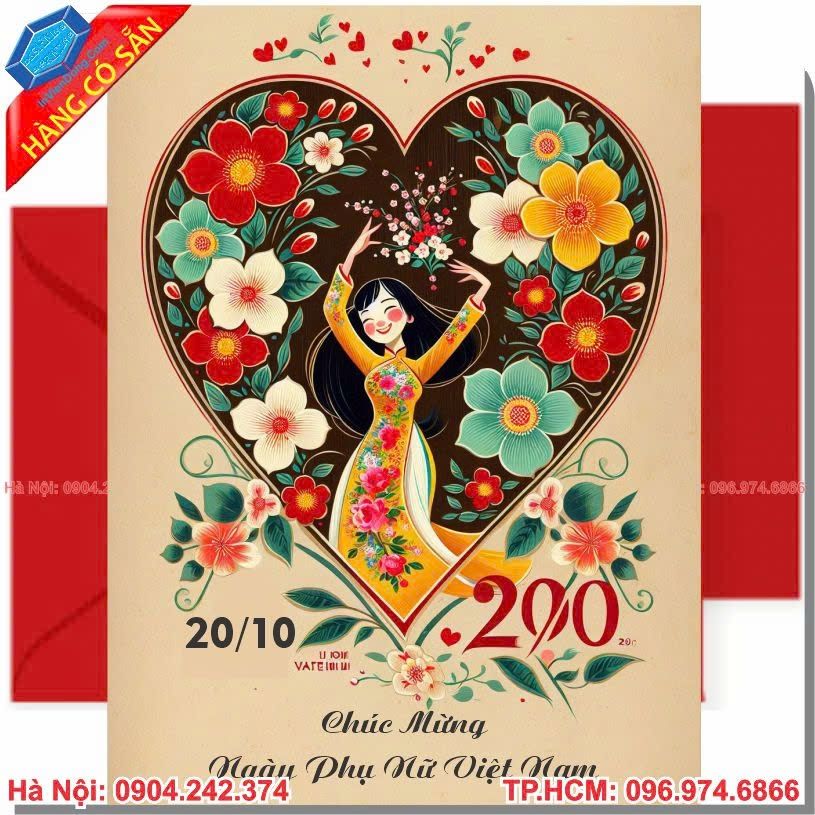 In thiệp 20/10 lấy ngay tại Hà Nội