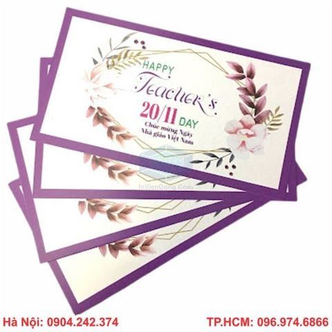 In thiệp 20/11 giá rẻ - chất lượng tại Hà Nội