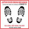 Chỗ Bán Sẵn Tấm Decal Dán Dấu Bàn Chân Giãn Cách Xã Hội Phòng Chống COVID Giá Rẻ