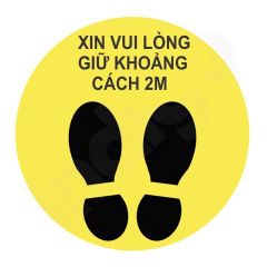 Bộ dán sticker decal chống dịch hình bàn chân dán sàn giãn cách xã hội giá rẻ