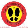 Bộ dán sticker decal chống dịch hình bàn chân dán sàn giãn cách xã hội giá rẻ