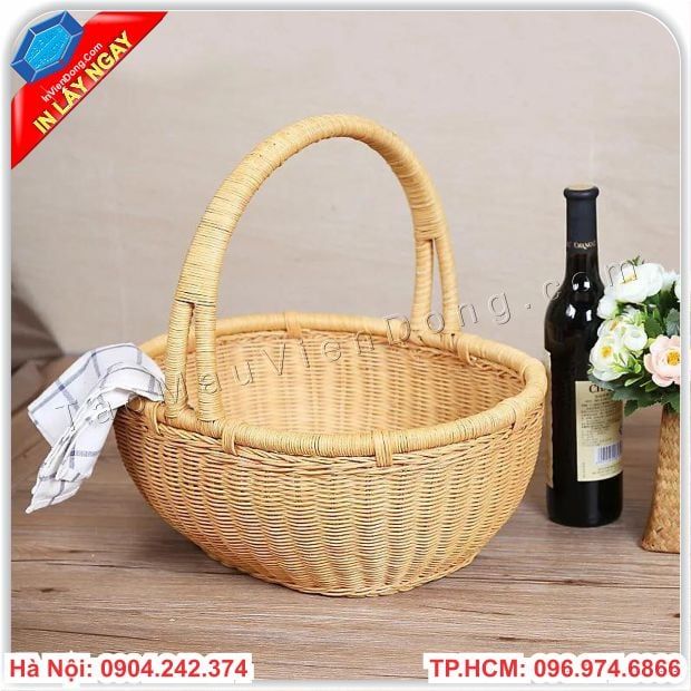 Giỏ tre gói quà ngày tết – Túi & Hộp Qùa Tặng + In Card Tem Nhãn Lấy Ngay