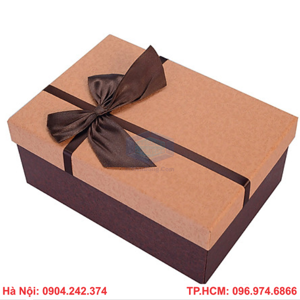 Hộp quà tặng sinh nhật quà tân gia đựng bình gốm chất liệu kraft