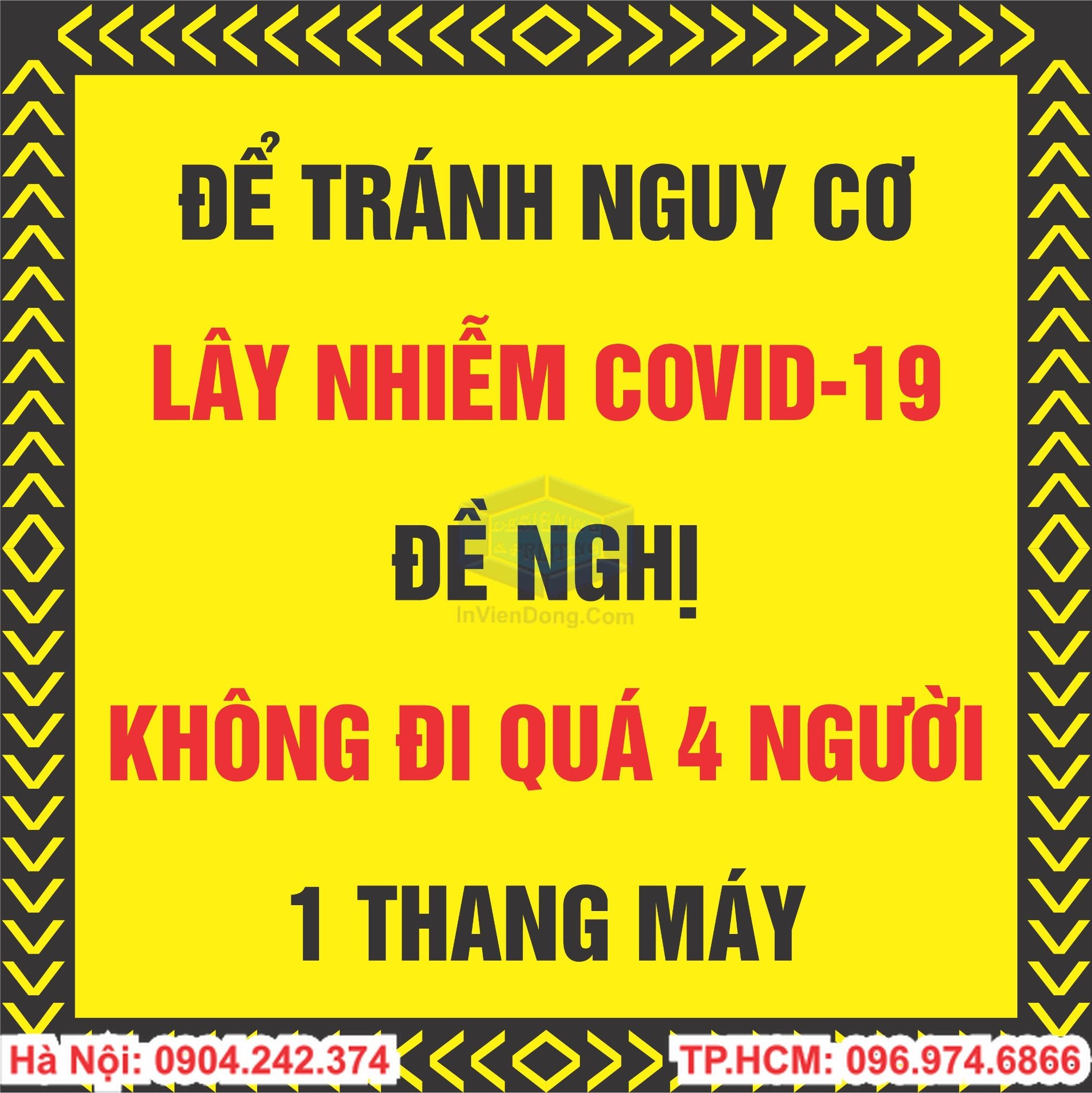 In decal cảnh báo Covid-19 có sẵn tại Hà Nội