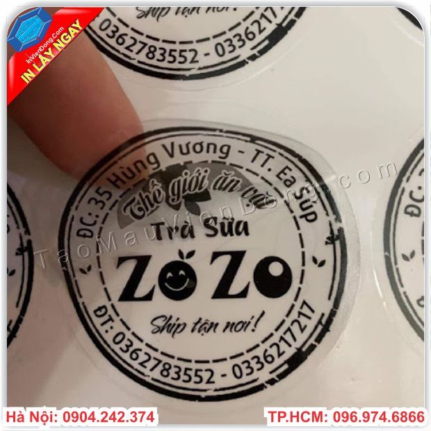 giá in tem decal trong – Túi & Hộp Qùa Tặng + In Card Tem Nhãn Lấy Ngay