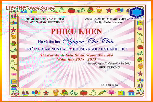 in giấy khen ngộ nghĩnh