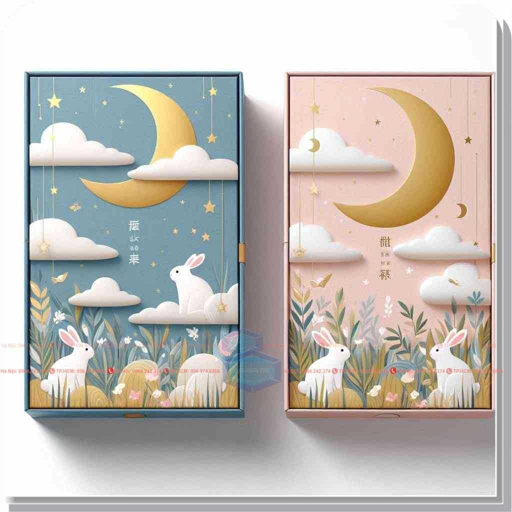 In hộp bánh trung thu 2 bánh lấy ngay