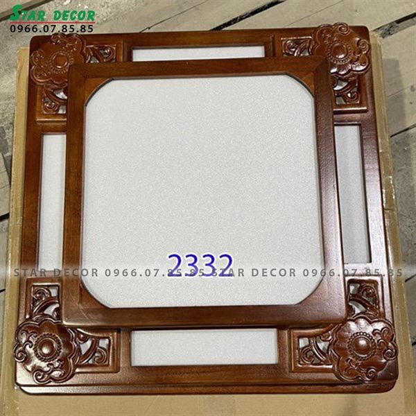 Đèn ốp trần gỗ vuông D550 2332 VLOPGO-016