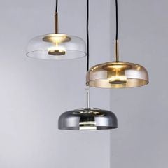 Đèn thả thủy tinh chao màu khói D22 có LED F0177_GY, VLTHTI-085-KHOI