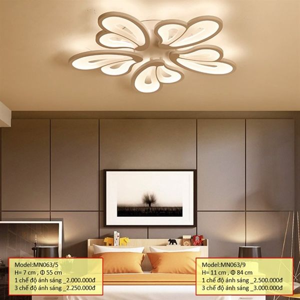HT Đèn mâm mica 5 cánh D550mm, H=70mm 3M MN063/5-3M HTDMMI-017-AB