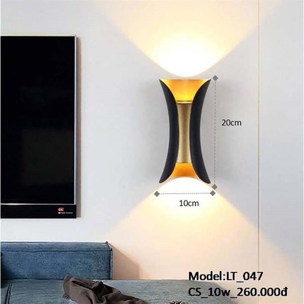 HT Đèn tường hiện đại màu đen, lòng vàng D18, H20cm 10W LT_047 HTDTHD-037