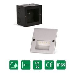 ELV Đèn led chân tường, 220V, chip Osram, 3W, 3000K, quang thông 150ml, góc chiếu 90, màu xám, hợp kim nhôm, IP65, KT mặt 95*95*50, KT đế 92*92*78VL760781