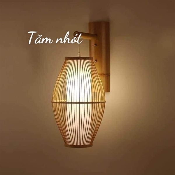 Đèn tường trang trí mây tre đan D250*H400 VLDTTR-053