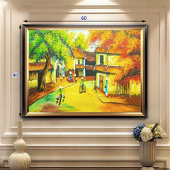 Đèn tranh led trang trí đàn cá vàng 3 chế độ ánh sáng KT D60xH40cm PA6020, VLDETL-035