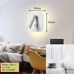 HT Đèn tường hiện đại hình vuông, màu trắng D14*14cm 10W LT023_T HTDTHD-015-WH