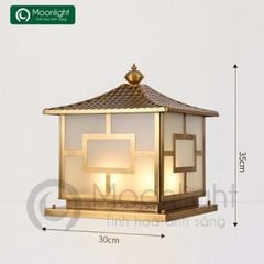 Đèn trụ cổng hàng rào đồng VLNTTC-001