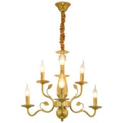 Đèn chùm hợp kim 6 tay chất liệu hợp kim mạ màu vàng D64*46cm 6E14 1701/6 VLCHHK-054-6-YE