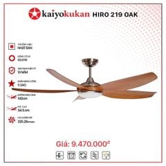 Quạt trần đèn Nhật Bản Kaiyo Kukan 5 cánh D142cm 50W DC HIRO 219 OAK