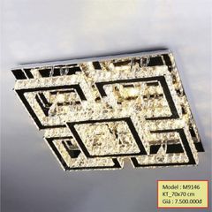 HT Đèn mâm pha lê vuông 5 vòng vuông D700mm M9146 HTDMPL-029