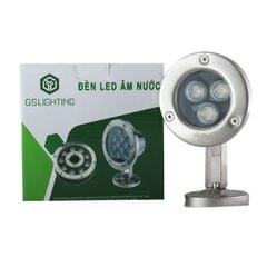 GS Đèn âm nước có đế GSN - AQUA 3w điện áp 24v AC, ánh sáng 3000k, IP68, kích thước D82, góc chiếu 24 độ GSN3-3K