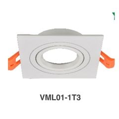 ELV Chóa đèn led âm trần spotlight KT: 115*115*H47, lỗ khoét 100*100, màu đen, IP20 VML01-1T3-BK